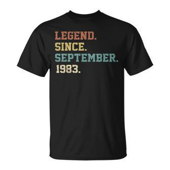 39. Geburtstag T-Shirt – Legende Seit September 1983 - Seseable