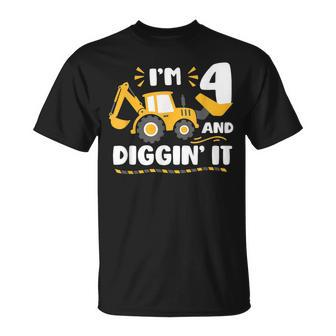 Im 4 And Digging It Boys 4Th Birthday T-shirt - Thegiftio UK