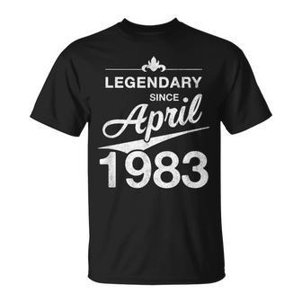 40 Geburtstag 40 Jahre Alt Legendär Seit April 1983 V2 T-Shirt - Seseable