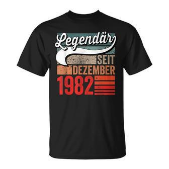 40 Geburtstag Mann 40 Jahre Legendär Seit Dezember 1982 T-Shirt - Seseable