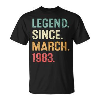 40 Years Old Legend Since March 1983 40Th Birthday Men T-Shirt - Seseable