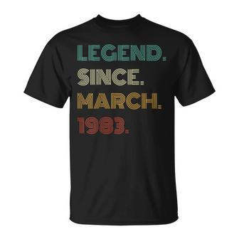 40 Years Old Legend Since March 1983 40Th Birthday Unisex T-Shirt | Mazezy
