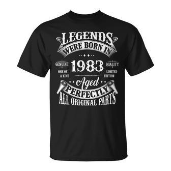 40Th Birthday Vintage Legends Born In 1983 40 Years Old Unisex T-Shirt | Mazezy