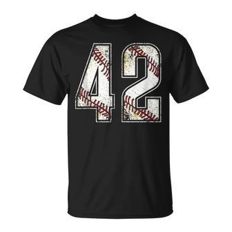 42 Baseball Jersey Number 42 Vintage Retro Birthday T-Shirt - Seseable
