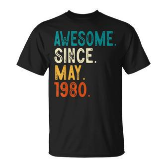 43 Year Old Awesome Since May 1980 43Rd Birthday T-shirt - Thegiftio UK
