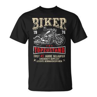 45. Geburtstag Motorrad T-Shirt 1978 Vintage Biker Herren - Seseable