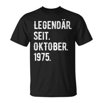 48 Geburtstag Geschenk 48 Jahre Legendär Seit Oktober 1975 T-Shirt - Seseable