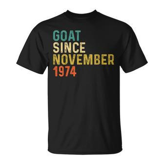 48 Geburtstag 48 Jahre Alte Ziege Seit November 1974 T-Shirt - Seseable
