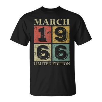 57 Years Old For 57Th Birthday Awesome Since March 1966 T-Shirt - Seseable