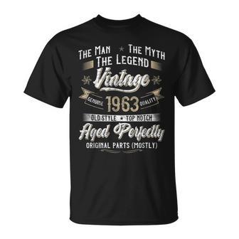 60. Geburtstag Herren T-Shirt Mythos & Legende 1963 Vintage Design - Seseable