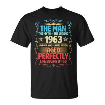 60 Years Old Vintage 1963 Man Myth Legend 60Th Birthday T-Shirt - Seseable