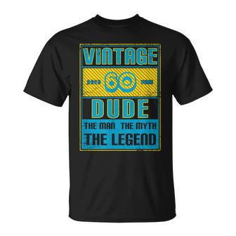 60Th Birthday For Men Age 60 Year Old Vintage Dad 1960 T-Shirt - Seseable