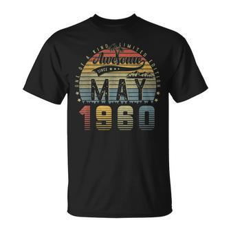 63 Year Old Awesome Since May 1960 63Th Birthday Gifts Unisex T-Shirt | Mazezy DE