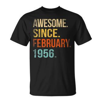 67Th Birthday 67 Year Old Awesome Since February 1956 T-shirt - Thegiftio UK