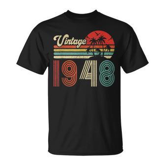 75 Jahre Vintage 1948 Shirt, Retro Geburtstagsgeschenk für Frauen & Männer - Seseable