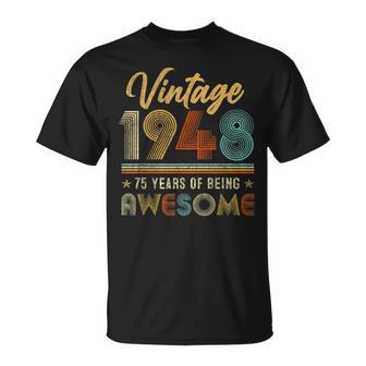 75Th Birthday Vintage 1948 Limited Edition 75 Year Old T-shirt - Thegiftio UK