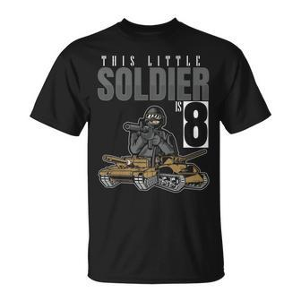 8 Years Old Boy Soldier Birthday Camouflage T-Shirt - Seseable