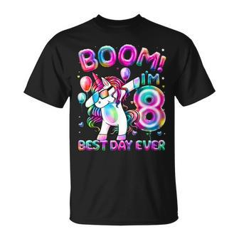 8 Years Old Dabbing Unicorn Gifts 8Th Birthday Girl Party Unisex T-Shirt | Mazezy
