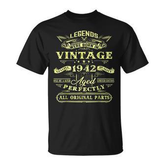 80 Geburtstag Farben Geboren Im Jahr 1942 80 Jahre Vintage V2 T-Shirt - Seseable