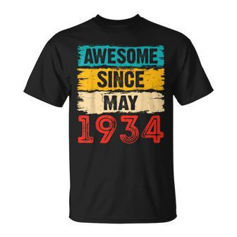 89 Year Old Awesome Since May 1934 89Th Birthday Gifts Unisex T-Shirt | Mazezy