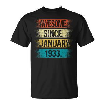 90 Year Old Awesome Since January 1933 90Th Birthday T-shirt - Thegiftio UK