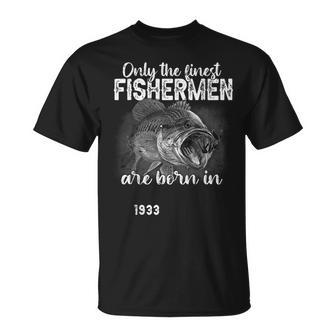 90 Year Old Fishing Fisherman 1933 Vintage 90Th Birthday T-shirt - Thegiftio UK