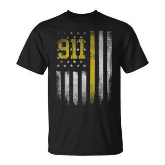 911 Dispatcher - Dispatch Us Flag Police Emergency Responder Unisex T-Shirt | Mazezy