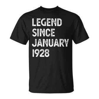 95 Geburtstag Männer Frauen Legende Seit Januar 1928 Langarm T-Shirt - Seseable