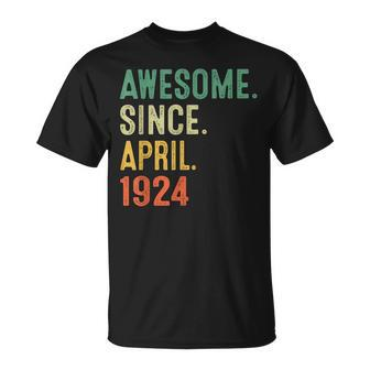 99 Years Old Gifts Awesome Since April 1924 99Th Birthday Unisex T-Shirt | Mazezy