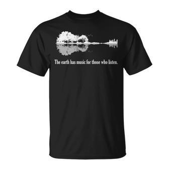 Acoustic Guitar Earth Has Music For Those Who Listen Unisex T-Shirt - Seseable