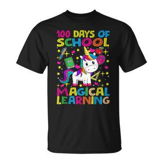 Adorable 100 Days Of Magical Learning School Unicorn Girls T-shirt - Seseable