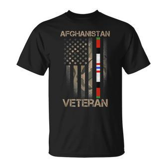 Afghanistan Veteran American Us Flag Proud Army Military T-Shirt - Seseable