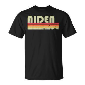Aiden Name Personalized Retro Vintage Birthday T-Shirt - Seseable