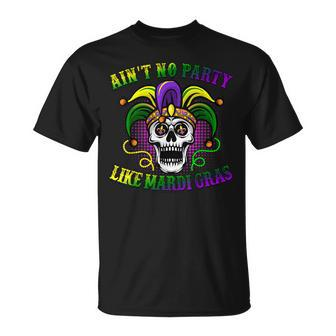 Aint No Party Like Mardi Gras Skeleton Skull New Orleans T-shirt - Thegiftio UK