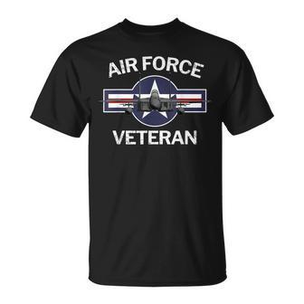 Air Force Veteran With Vintage Roundel And F15 JetT-shirt - Seseable