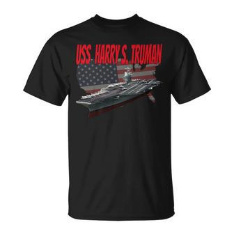 Aircraft Carrier Uss Harry S Truman Cvn-75 Grandpa Dad Son T-Shirt - Seseable