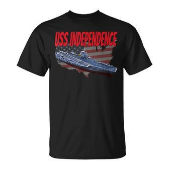 Aircraft Carrier Uss Independence Cv-62 For Grandpa Dad Son T-Shirt - Seseable