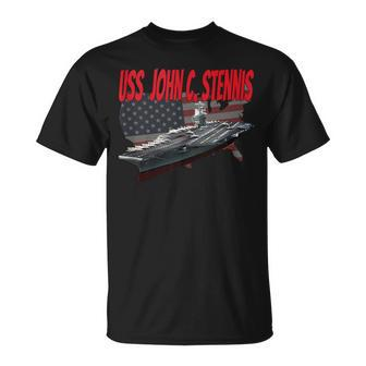 Aircraft Carrier Uss John C Stennis Cvn-74 Grandpa Dad Son T-Shirt - Seseable