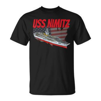 Aircraft Carrier Uss Nimitz Cvn-68 For Grandpa Dad Son T-Shirt - Seseable
