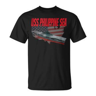 Aircraft Carrier Uss Philippine Sea Cv-47 Grandpa Dad Son T-Shirt - Seseable