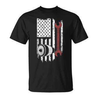 Aircraft Mechanic Maintenance Flag America T Unisex T-Shirt - Seseable
