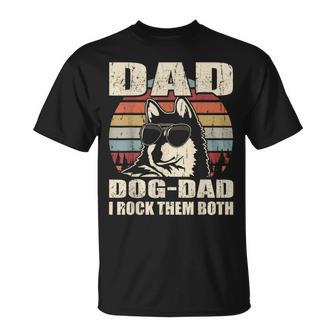 Mens Alaskan Klee Kai Dad And Dog Dad I Rock Them Both Vintage T-Shirt - Seseable