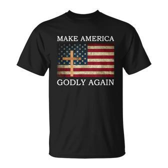 Make America Godly Again American Flag Shirt T-shirt - Thegiftio UK