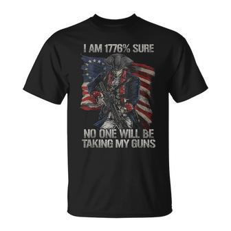 American Flag I Am 1776 Sure No One Will Be Taking My Guns T-Shirt - Seseable