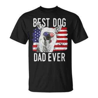 American Flag Best Dog Dad Ever Chinese Crested Usa Gift For Mens Unisex T-Shirt | Mazezy
