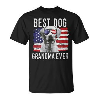 American Flag Best Dog Grandma Ever Rhodesian Ridgeback Usa Gift For Womens Unisex T-Shirt | Mazezy