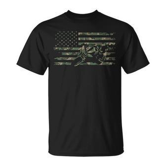 American Flag Camouflage Motorcycle Apparel Motorcycle Unisex T-Shirt - Seseable