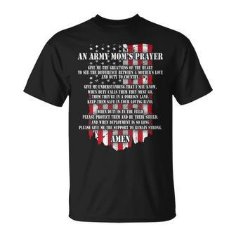 An Army Moms Prayer Red Friday Gift Military Mom Army Mom Unisex T-Shirt