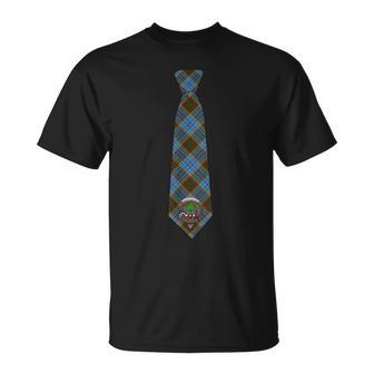 Anderson Tartan Necktie & Clan Badge Unisex T-Shirt - Seseable