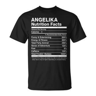 Angelika Nutrition Facts Name Named _ Funny Unisex T-Shirt - Seseable
